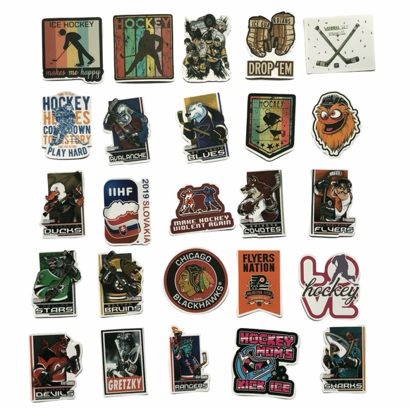 2/$10 HOCKEY 50 Stickers Ice Skate Stick Puck Goal NHL Hockey Lover Fan NEW - Picture 2 of 7